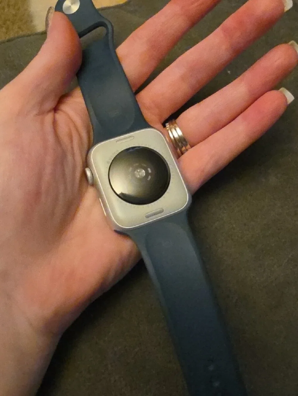 Apple Watch SE 2nd Generation (GPS) 44mm Silver Aluminum Case with Storm Blue Sp